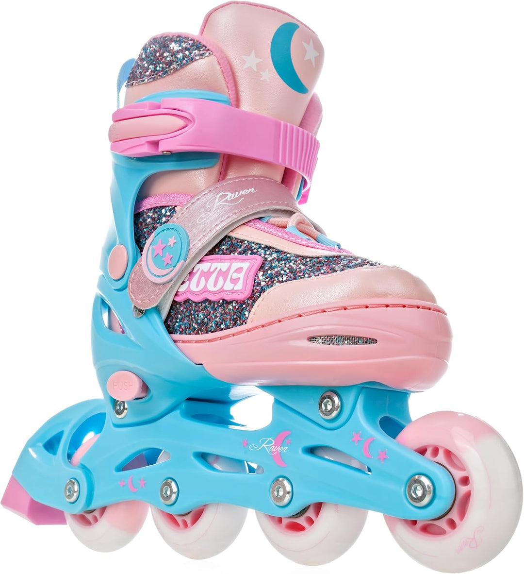 RAVEN Inline Skates Inliner für Kinder Mädchen verstellbar mit LED Leuchtrad