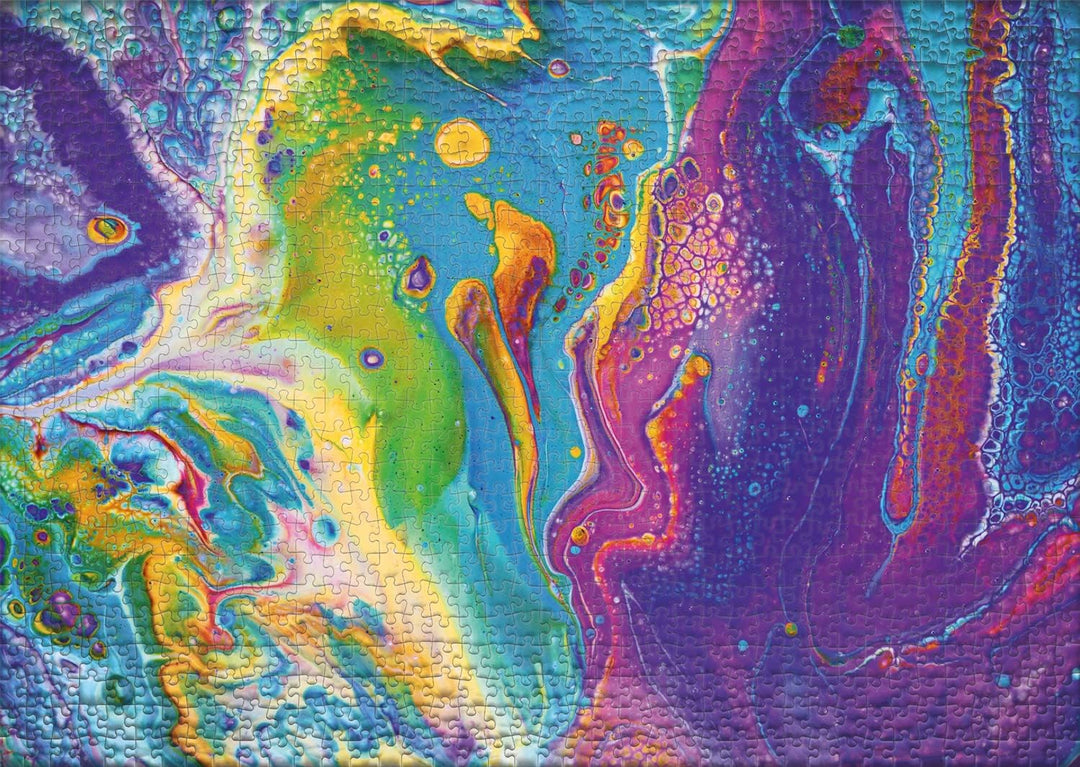 Ulmer Puzzleschmiede - Puzzle „Farbkunst“ - Einfallsreiches buntes Kunst-Puzzle 1000 Teile mit abstr