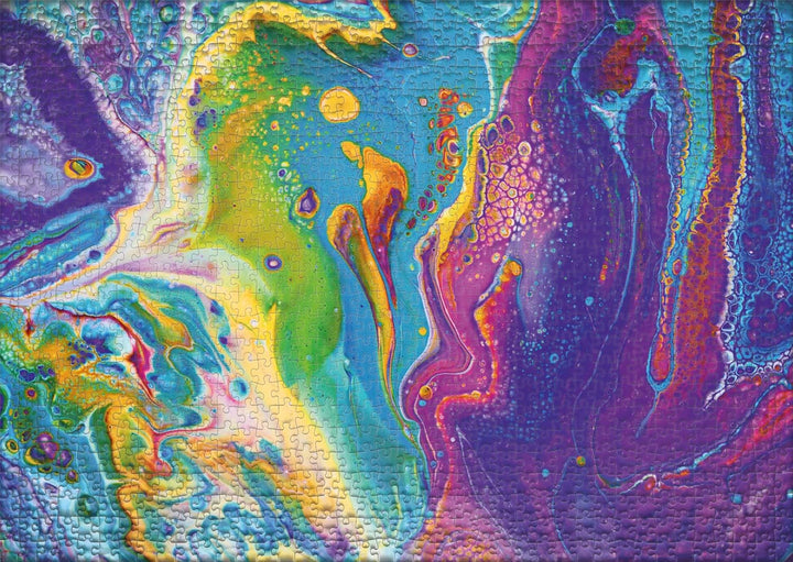 Ulmer Puzzleschmiede - Puzzle „Farbkunst“ - Einfallsreiches buntes Kunst-Puzzle 1000 Teile mit abstr