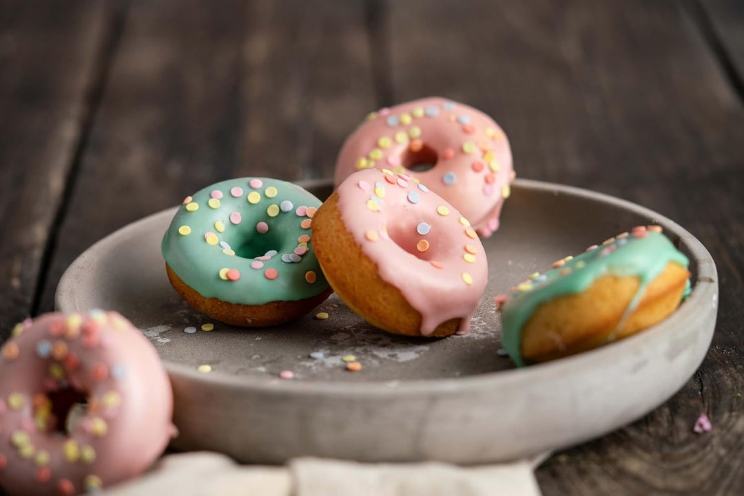 Sallys 12er Donutform. Donutform mit spezielle Antihaftbeschichtung (PFAS- und PTFE-frei), Abgekupfe