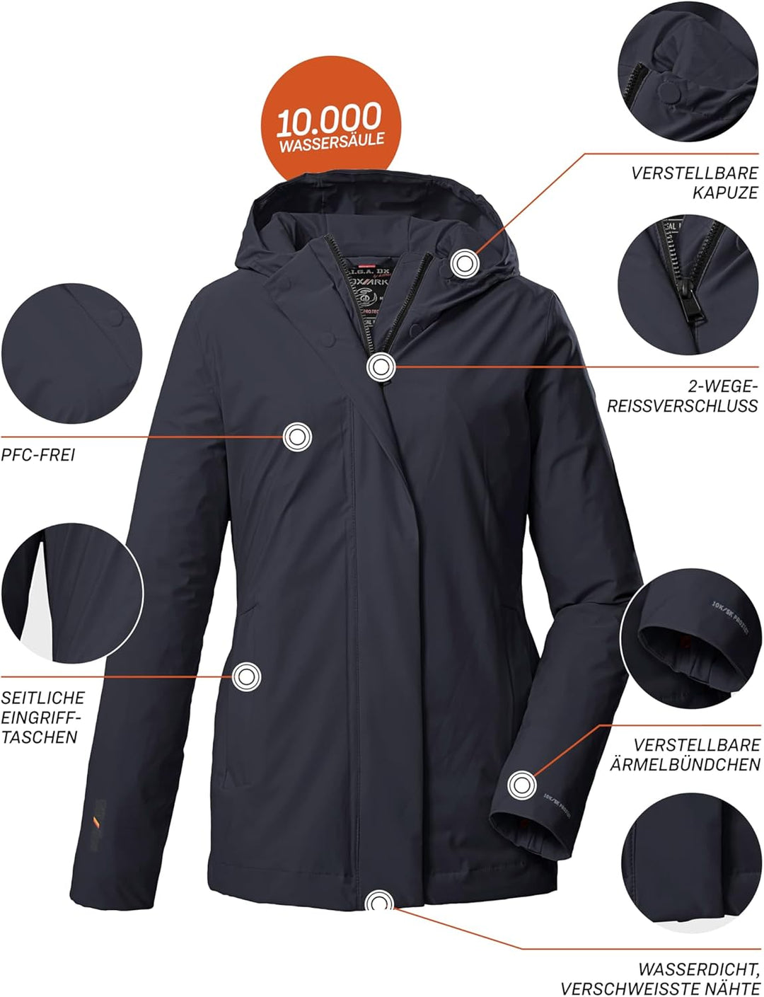 G.I.G.A. DX Damen Gs 152 Wmn Jckt Funktionsjacke/Outdoorjacke mit Kapuze 34 Blau, 34 Blau