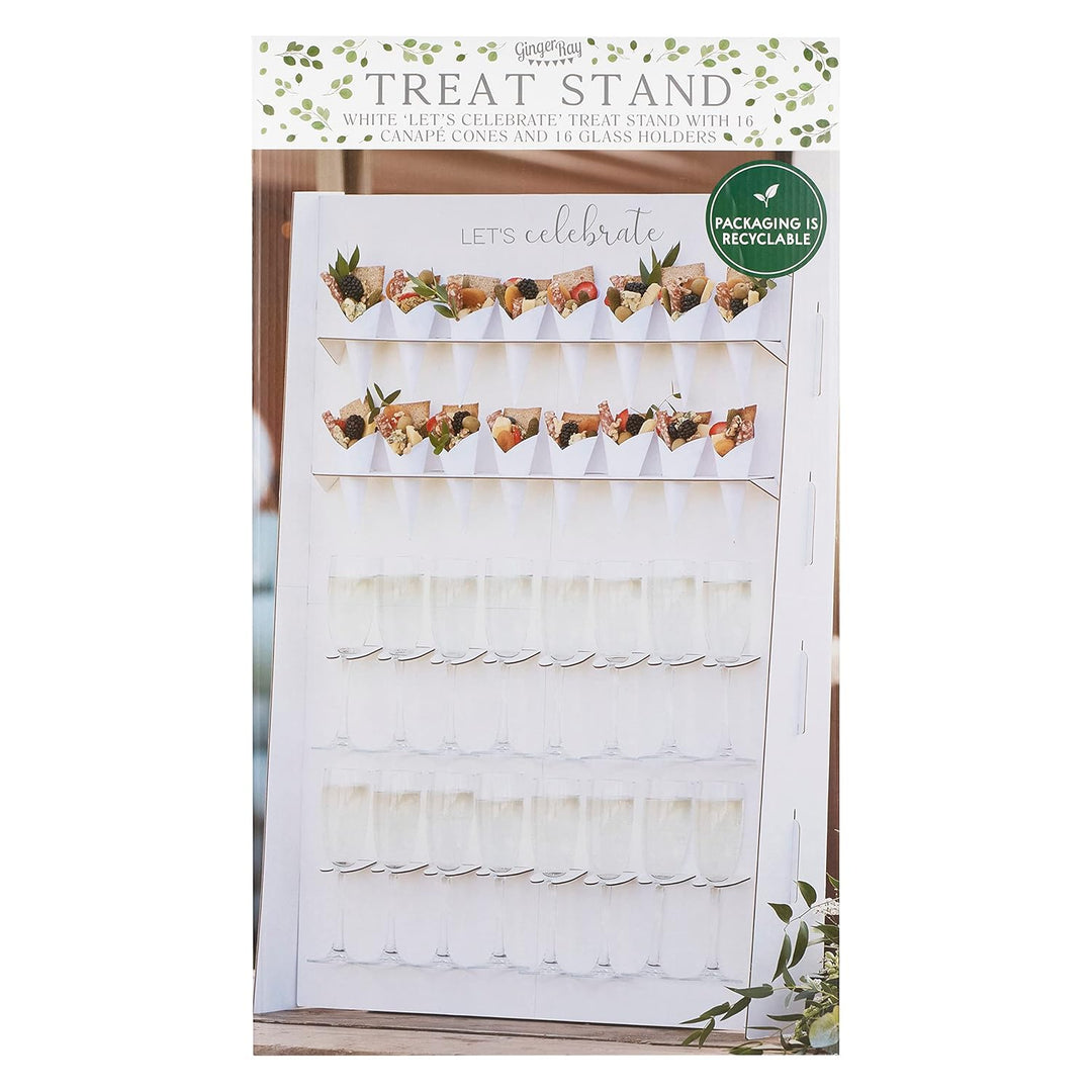Ginger Ray Botanical Wedding Getränke- und Canapé-Wandkartenständer Dekoration Halter, Weiss