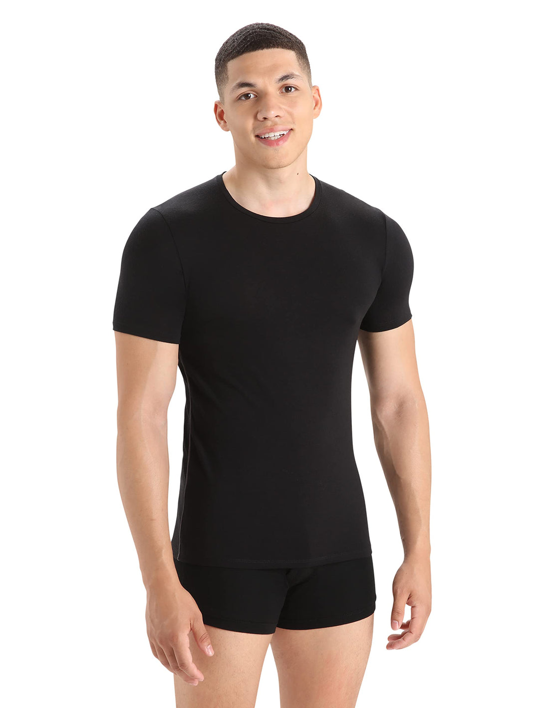 Icebreaker Herren Anatomica Crewe T-Shirt - Funktionsshirt Herren - Merinowolle Unterwäsche XXL Schw
