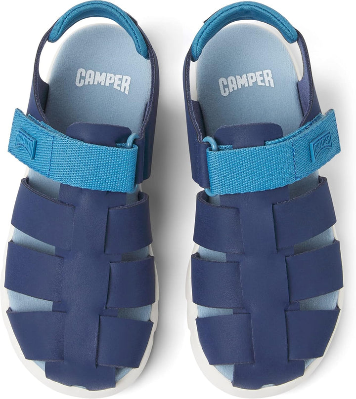 Camper Jungen Oruga K800242 T-Strap Sandal, Blau 020