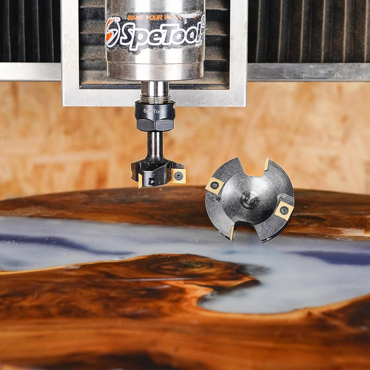 SpeTool Planfräser 12mm Schaft 75mm Schnittdurchmesser Flächenfräser mit ATS Beschichtung Hobelfräse