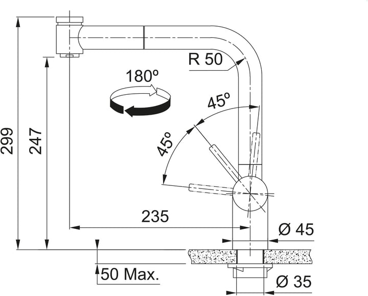 Spültischarmatur ATLAS NEO PULL-OUT SPRAY 115.0521.441