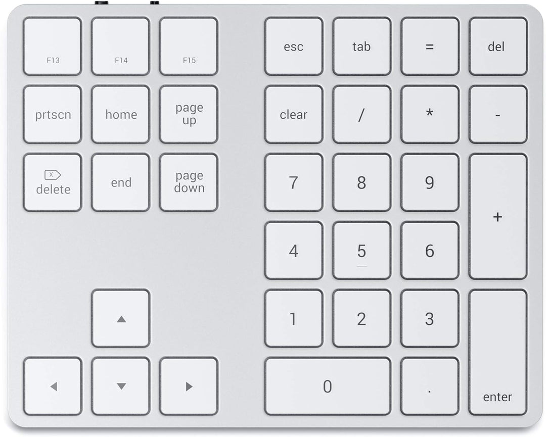 Satechi Bluetooth Extended Numeric Keypad – Schlanker wiederaufladbarer 34-Tasten-Nummernblock – Kom