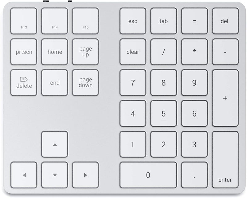 Satechi Bluetooth Extended Numeric Keypad – Schlanker wiederaufladbarer 34-Tasten-Nummernblock – Kom