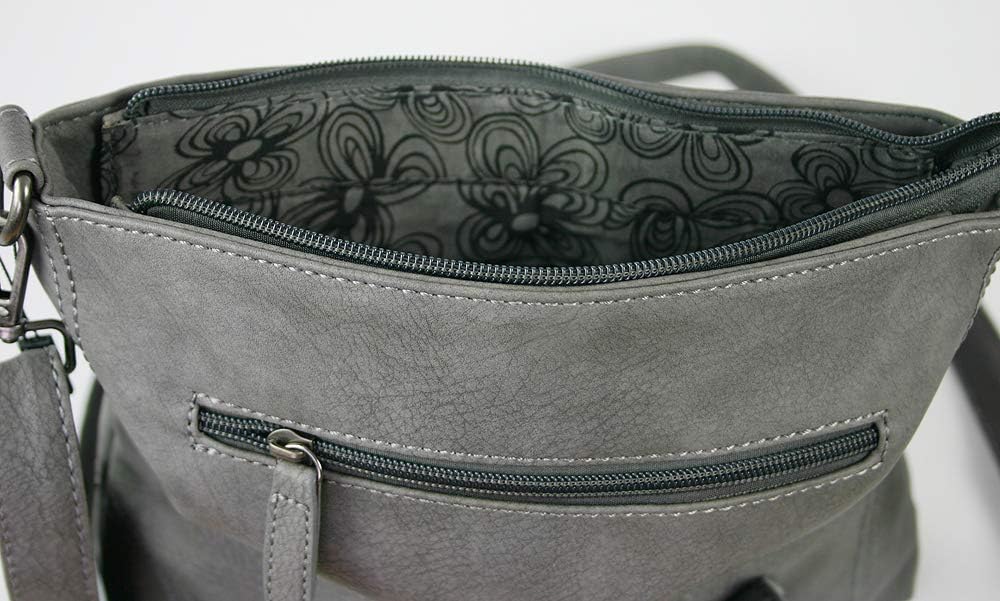 BAG STREET - Damen Handtasche mit Riegel-Magnetverschluss und Reissverschluss - 4 Liter Volumen - Um