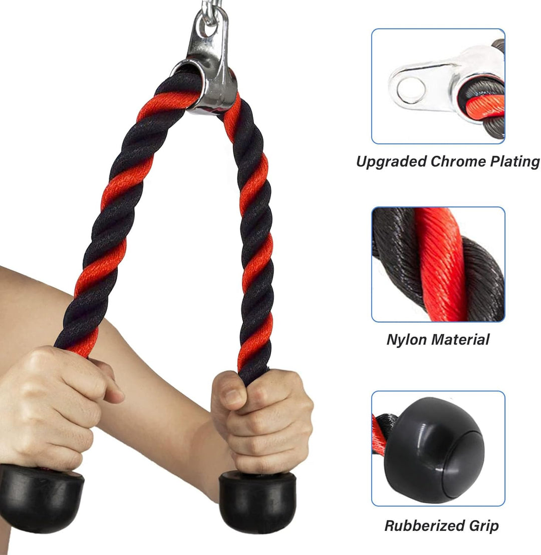 Trizepsseil Bizeps Seil mit Drehgelenk Fitness Trizeps Griff Nylon Trizeps-Seil Kabelzug Trizeps Sei