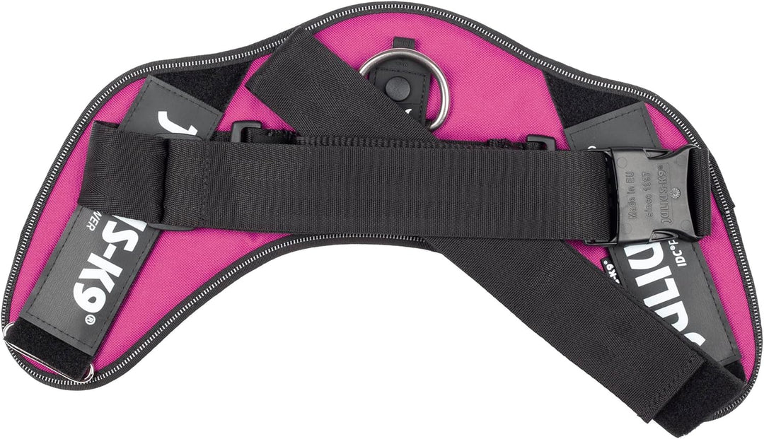 JULIUS K-9 IDC Powergeschirre Dunkelpink mit individuelle Klettaufschriften Bundle optionale Grösse,