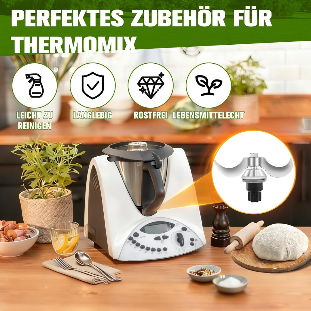 Teigmesser für Thermomixx TM31, Edelstahl Teigmischmesser, Zubehör TM31 Ersatzmesser, Keine Teigrest