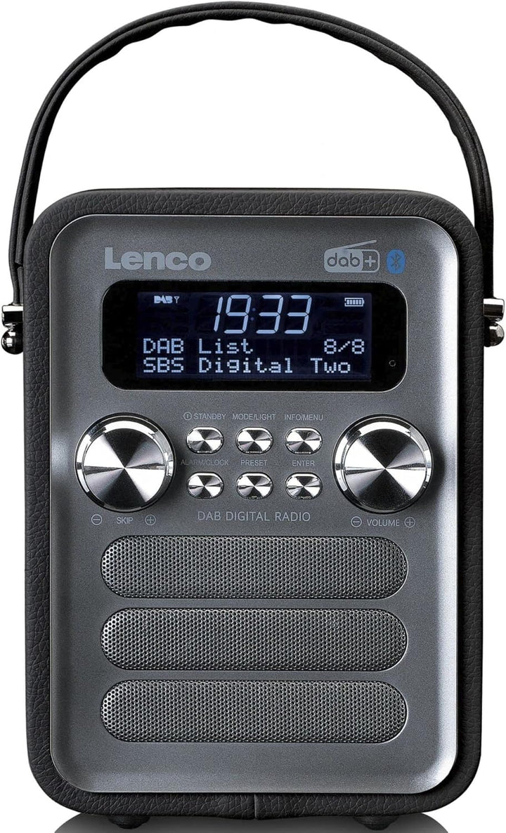 Lenco PDR-051 Tragbares DAB+ Retro Radio - PLL FM Radio mit Bluetooth - Integrierter Akku - 1800mAh