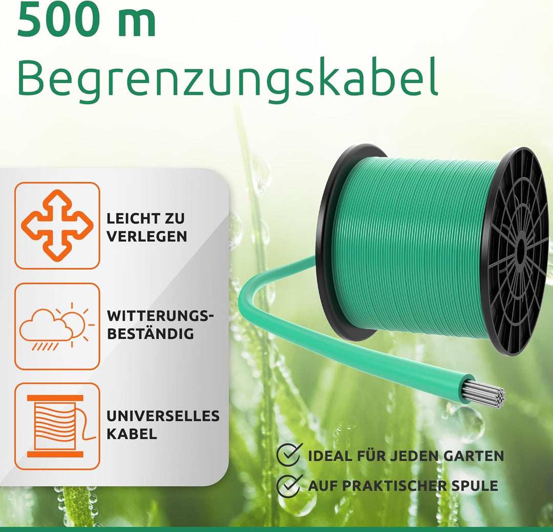 ECENCE Begrenzungskabel Mähroboter kompatibel mit allen gängigen Modellen 500m Länge Begrenzung der