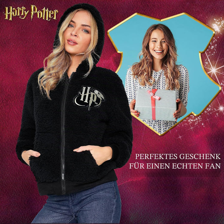 Harry Potter Kapuzenpullover Kinder Teddy Fleece Hoodie Teenager 14-15 Jahre Schwarz Hp Jugendliche,