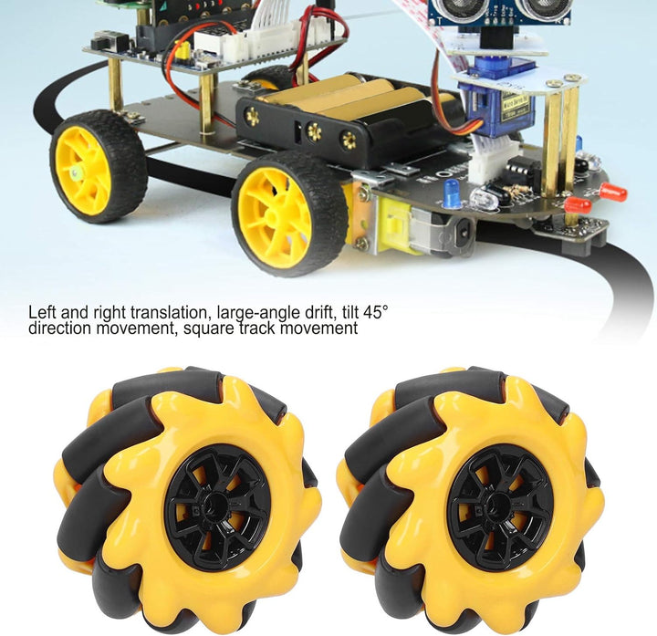 Mecanum Wheel, 60 mm omnidirektionales Rad Smart Robot Autoteile Zubehör DIY Toy Components(2 Pairs)