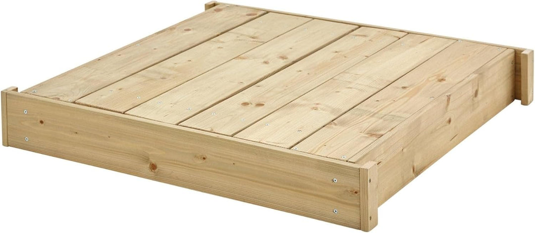 TP TP292 Sandpit Toys Holzsandkasten mit Deckel, Zentimeter, FSC-zertifiziertes Holz, Holzdeckel ver