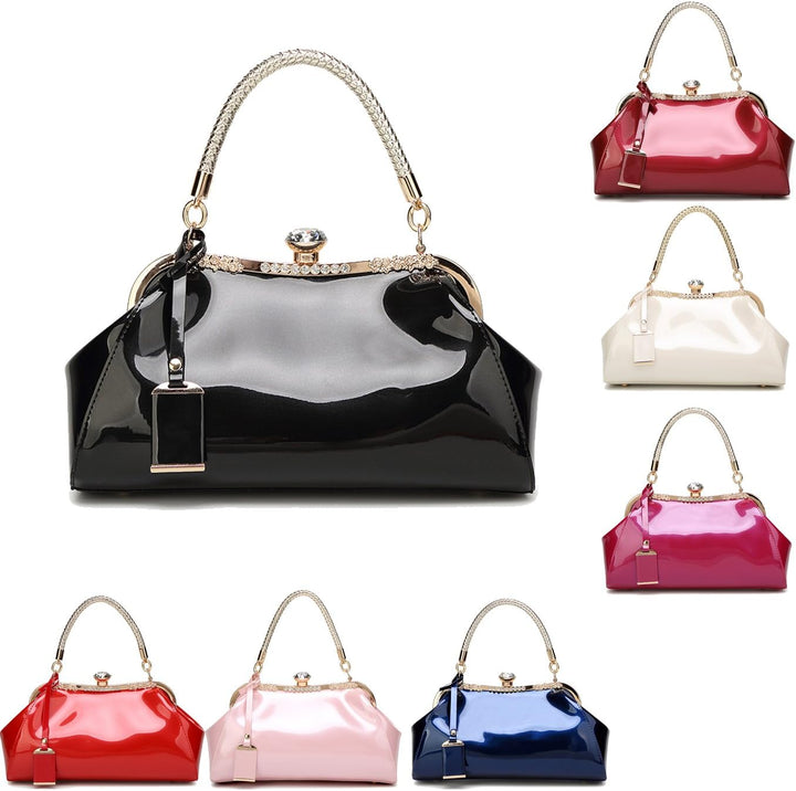 Coolives Damen Tasche Handtasche aus PU-Lackleder Henkeltasche Schultertasche Umhängetasche für die