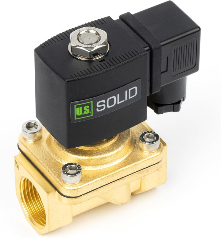U.S. Solid 3/4" Magnetventil - Messing AC 230V mit Viton-Dichtung, stromlos geschlossen, Anschlussdo