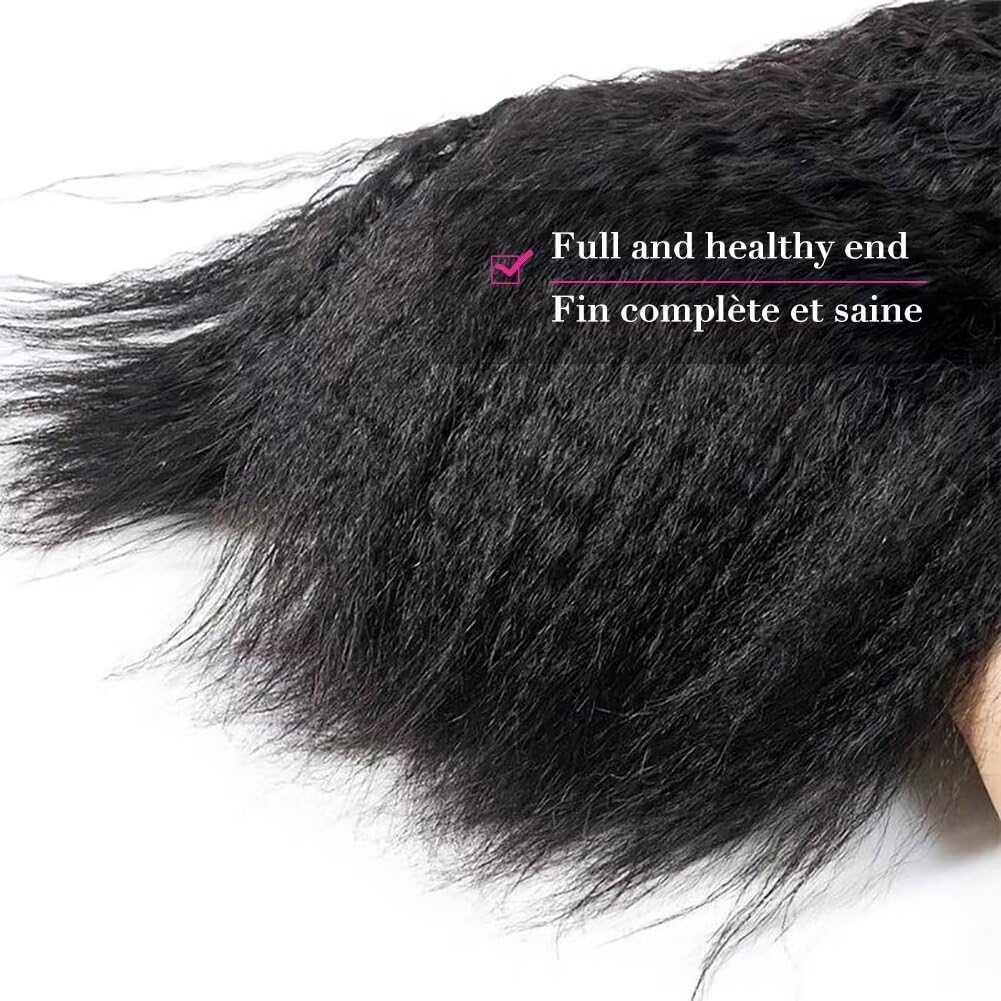 Kinky Straight Human Hair Bundles Unprocessed Yaki Human Hair 3 Bundles 100% Brasilianische Haare ec