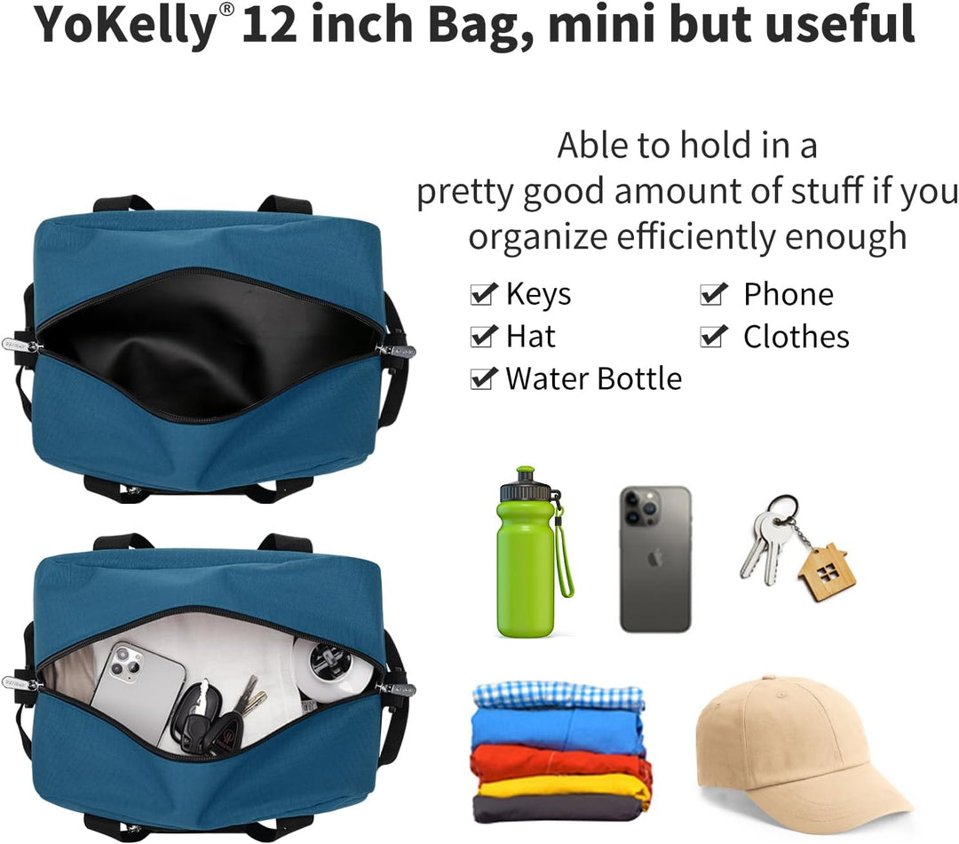 Sporttasche klein, Reisetasche 12L Mini Handgepäck Tasche für Weekender, Fitnesstasche 30x20x25cm-He