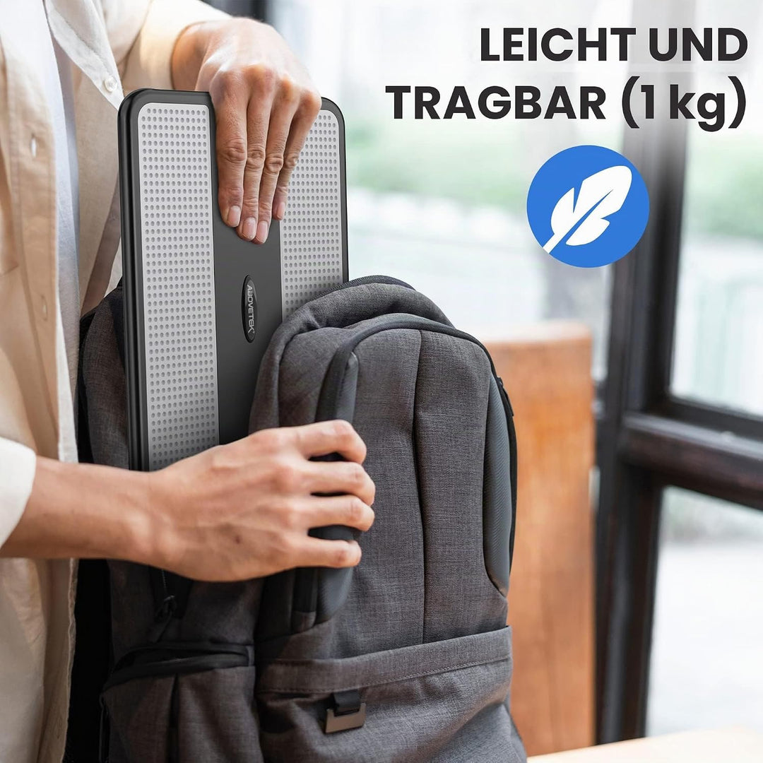 AboveTEK Tragbarer Laptopunterlage mit einklappbarem Mauspad-Tablett Links/rechts, Hitzeschutz Table