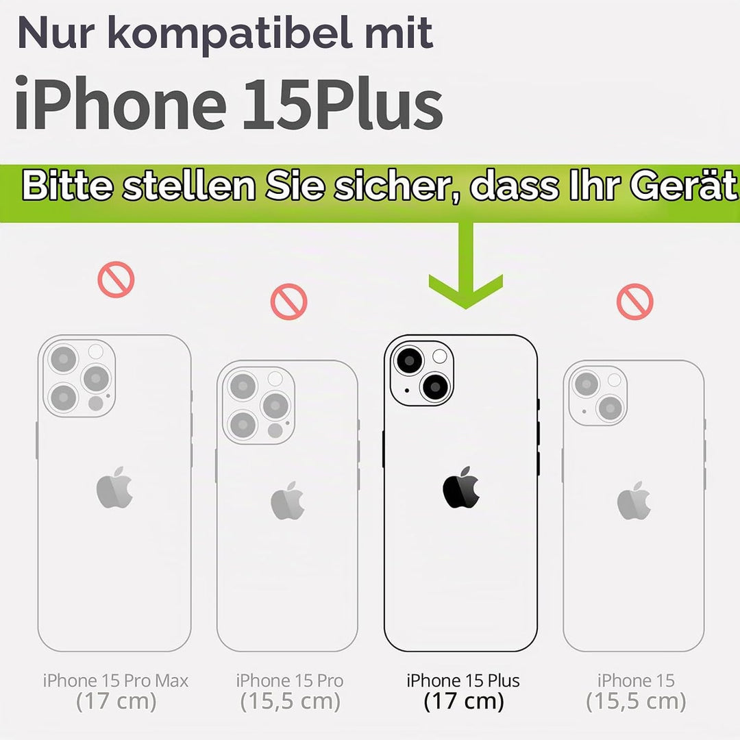Carveit Holz Handyhülle für iPhone 15 Plus hülle, Kompatibel mit Magsafe Silikon Stossfeste Cover, M