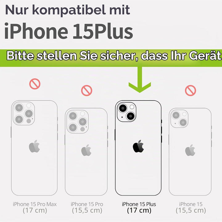 Carveit Holz Handyhülle für iPhone 15 Plus hülle, Kompatibel mit Magsafe Silikon Stossfeste Cover, M