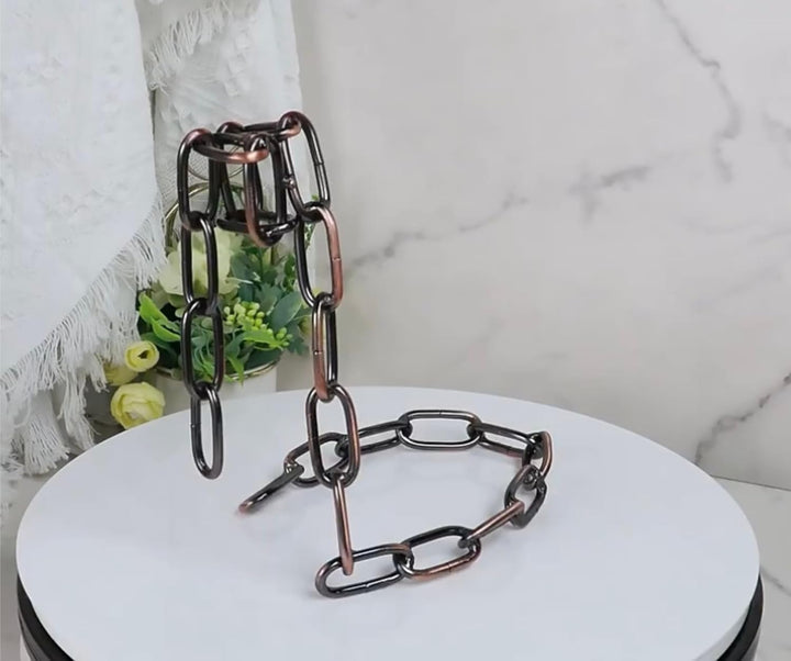 Weinflaschenhalter Kette schwebend inkl. Wein und Sektstopper - Magischer Design Weinhalter aus hoch