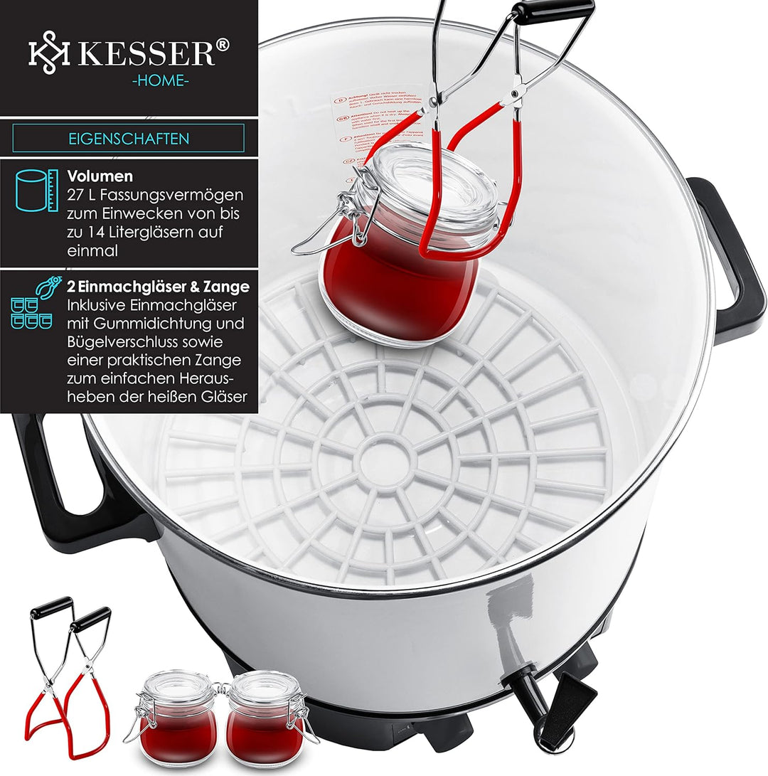KESSER Einkochautomat 27 Liter Glühweinkocher Glühweinkessel mit Timer 2000 Watt Temperatur von 30-1