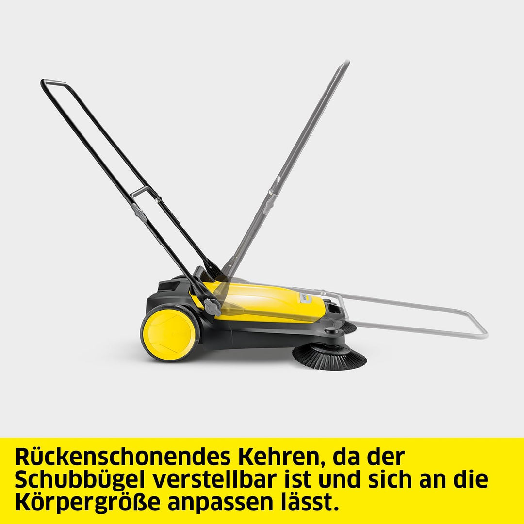 Kärcher Kehrmaschine S 4 Twin 2-in-1, gelb/schwarz, (Max. Flächenleistung: 2400m²/h, 2 Seitenbesen,
