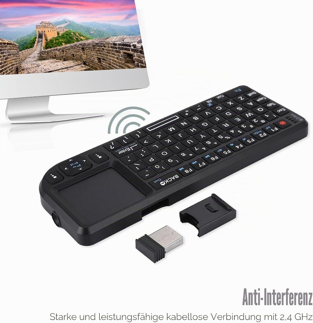 Wireless Tastatur und Maus, 2,4 GHz mit Touchpad
