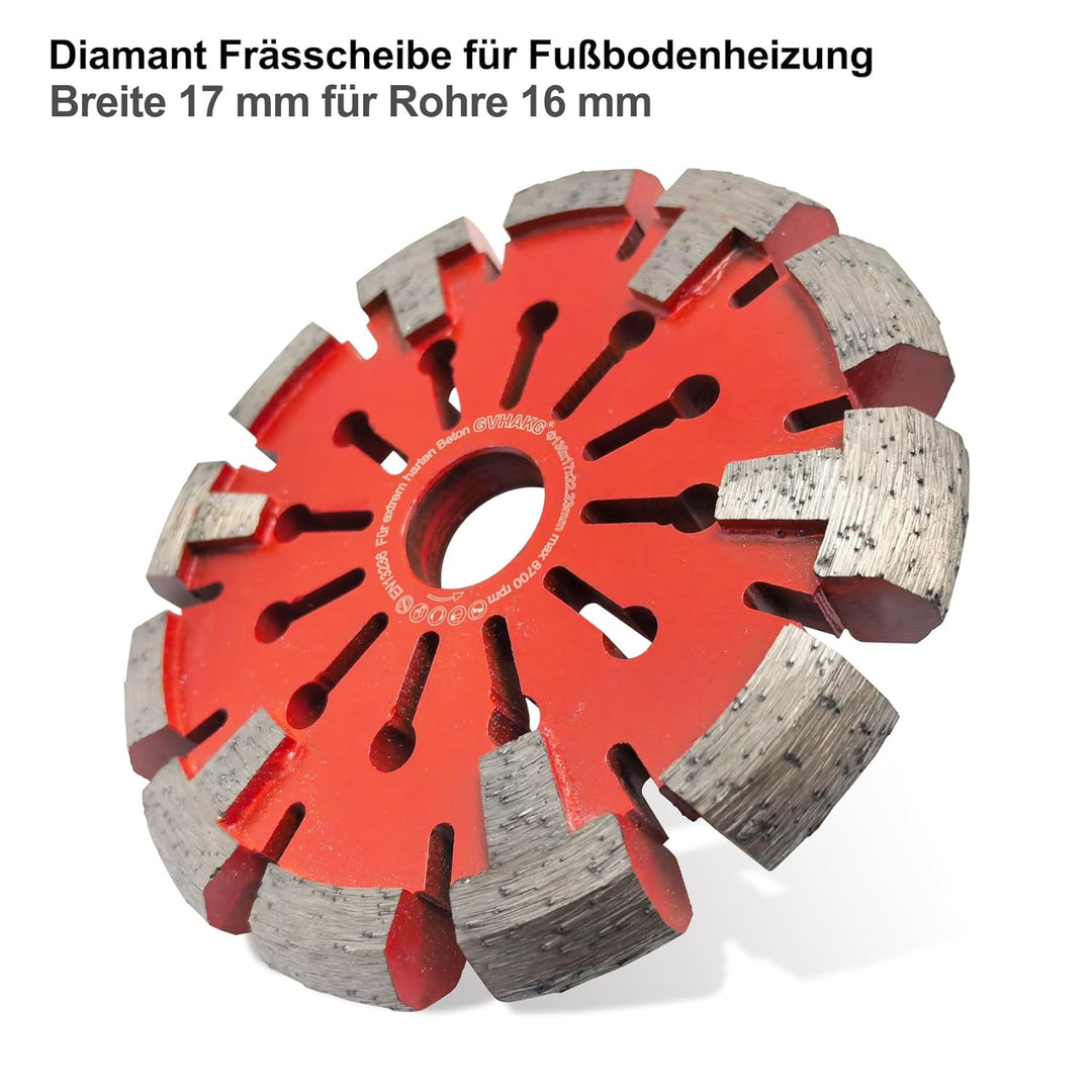 Diamant Frässcheibe 130mm, 17 mm Räumscheibe für Fussbodenheizung Sehr Harten Estrich, Sehr Harte Be