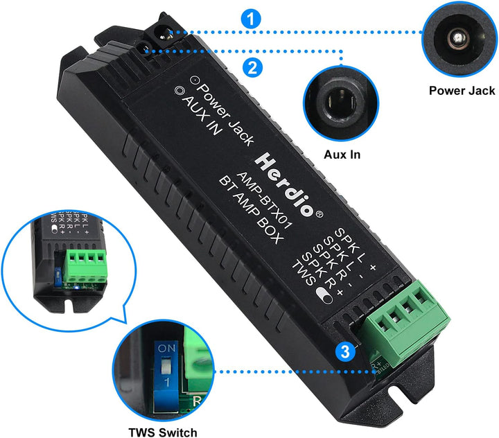 Herdio 6,5 Zoll 120 Watt Bluetooth Deckenlautsprecher, wasserdichte Einbaulautsprecher, Bündige Mont