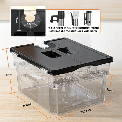 Sous Vide Behälter mit Deckel Sous Vide Container mit Rack 11L für Sous Vide Stick Garer Mehrere Mar