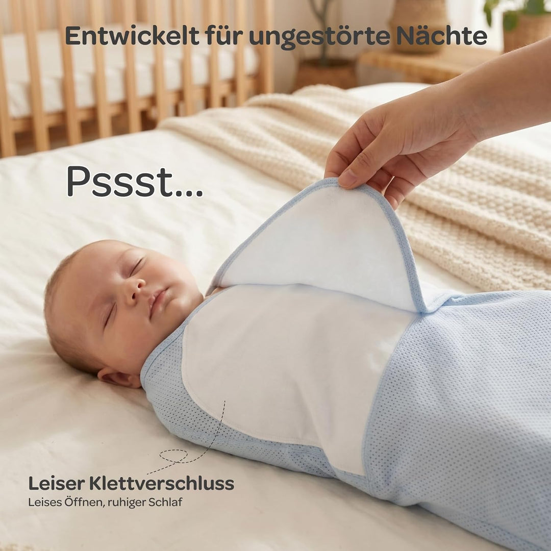 Momcozy Pucksack Baby 0-3 Monate, Atmungsaktives Netz 2er Set | 100% Baumwolle, Sommer Pucksack Neug
