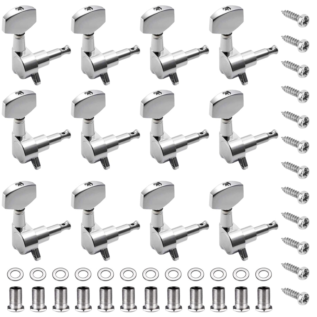 12 Stück 3R 3L Gitarren Stimmwirbel, Gitarren Mechaniken Tuner, Akustikgitarre Mechaniken Knöpfe, Gi