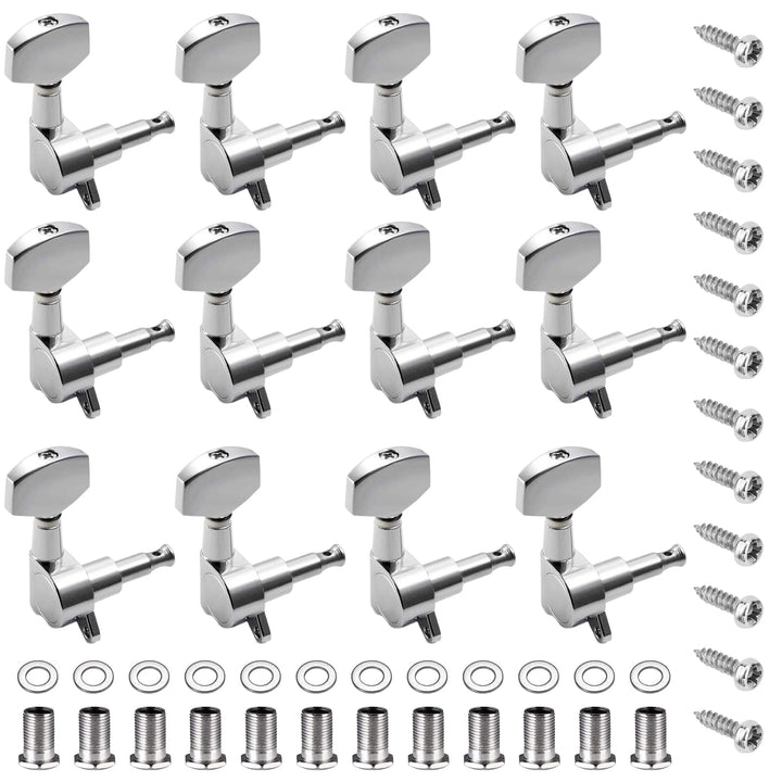 12 Stück 3R 3L Gitarren Stimmwirbel, Gitarren Mechaniken Tuner, Akustikgitarre Mechaniken Knöpfe, Gi