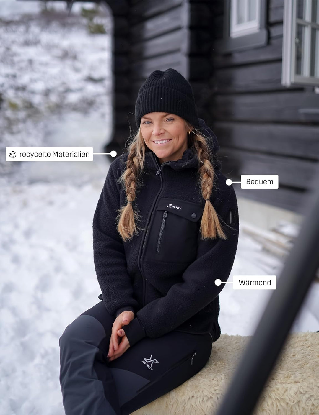 RevolutionRace Sherpa Hoodie für Damen, Outdoor Fleecejacken perfekt für Wanderungen und Outdoor-Abe
