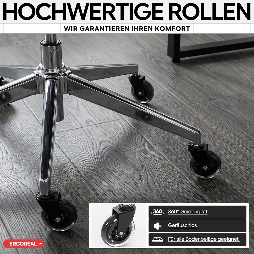 Schreibtischstuhl Ergonomischer Bürostuhl mit 150kg Tragkraft, verstellbaren Armlehnen, dynamischer
