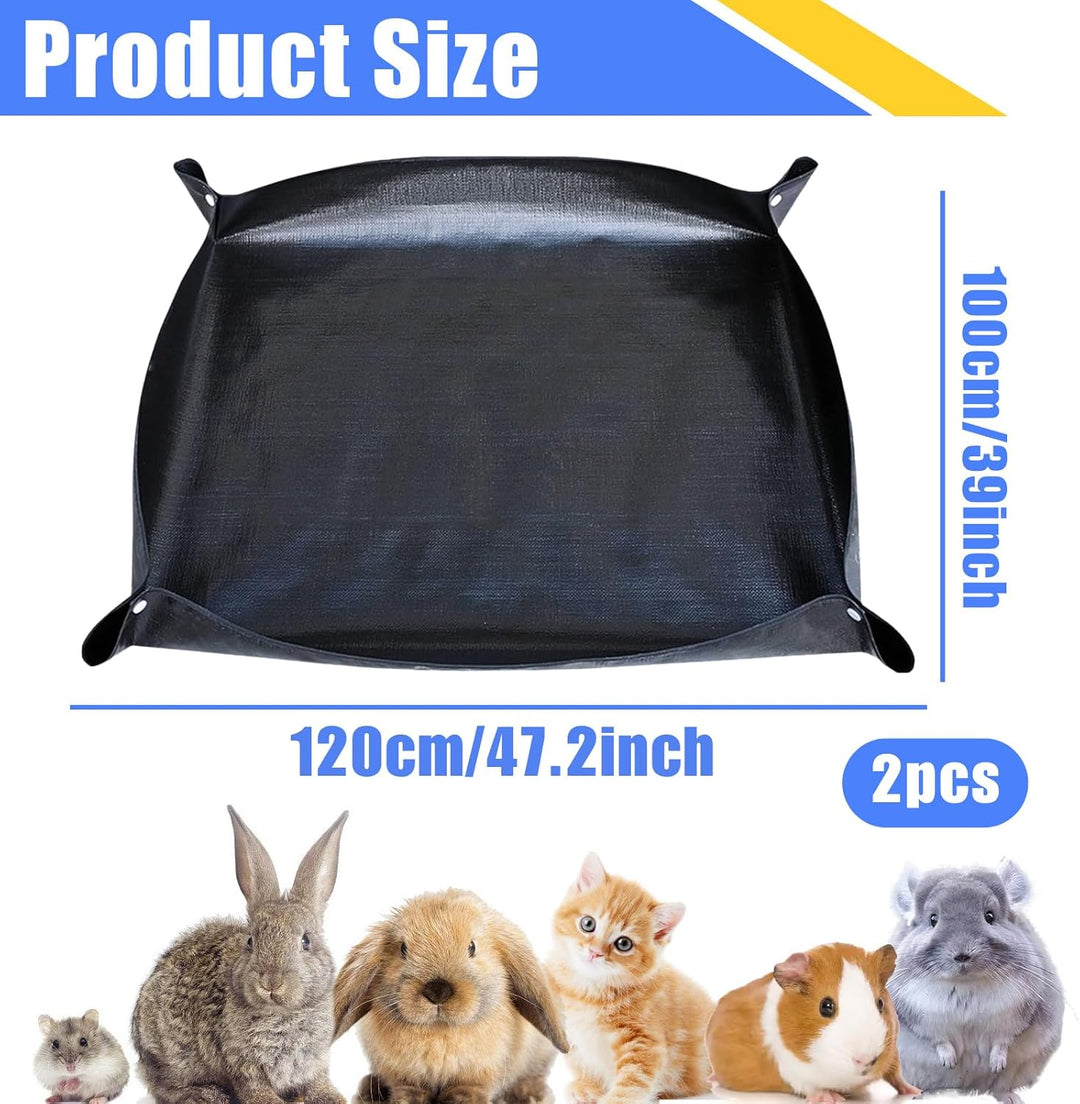 2 Stück wasserdichte Haustier-Laufgittermatte: 120 x 100cm wasserdichte Meerschweinchen Fussmatten,