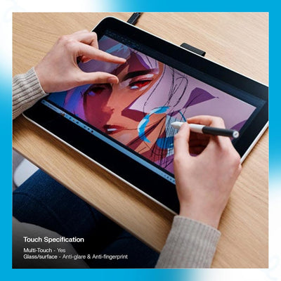 Wacom One 13 Touch Zeichentablett mit 13,3-Zoll-Multi-Touch-Bildschirm, Full-HD, 99% sRGB, inkl. bat