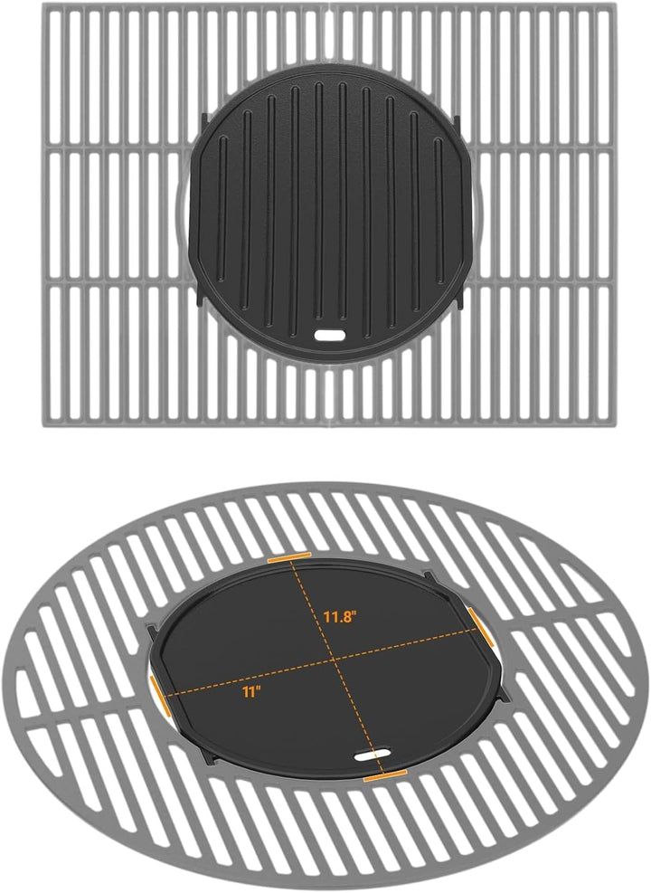 onlyfire Gusseisen Grillplatte für Weber Gourmet BBQ System, Wendeplatte für Weber GS4 Spirit II 200