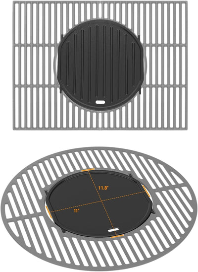 onlyfire Gusseisen Grillplatte für Weber Gourmet BBQ System, Wendeplatte für Weber GS4 Spirit II 200