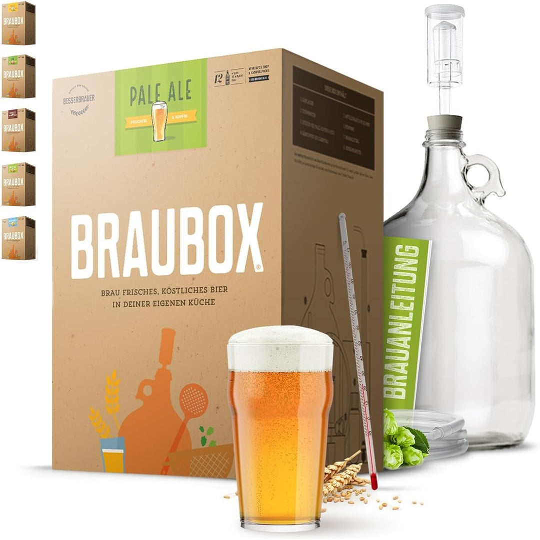 Braubox®, Sorte Pale Ale | Bierbrauset für die Küche | mit 5-Liter-Gärflasche | wiederverwendbar | E