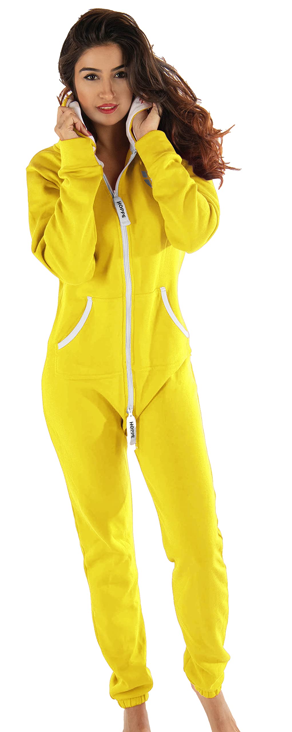 Damen Jumpsuit – Bequemer, weicher Hausanzug aus Baumwolle S gelb (yellow), S gelb (yellow)