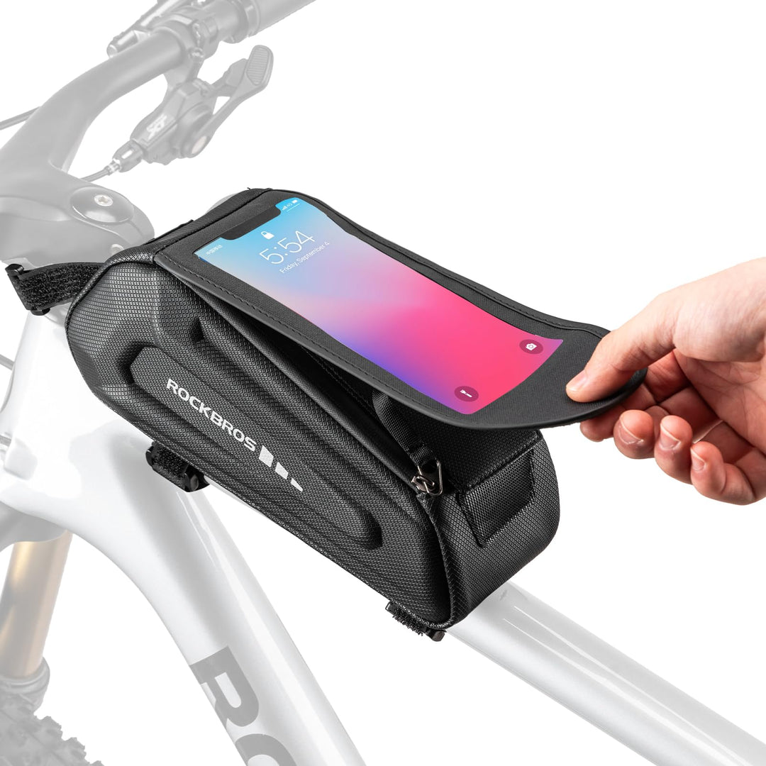 ROCKBROS Fahrradtasche Rahmentasche Wasserdicht Handytasche Touchscreen Lenkertasche für Smartphone
