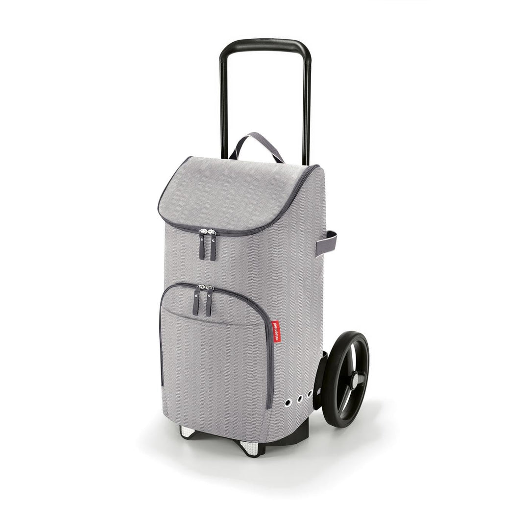 reisenthel citycruiser Set (Rack + Bag) Tasche Herringbone Grey + Rack Black - Praktische Einkaufsta