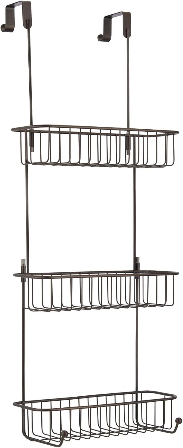 mDesign Duschkorb zum Hängen über die Duschtür – hübsche Duschablage ohne Bohren – Duschregal aus Me