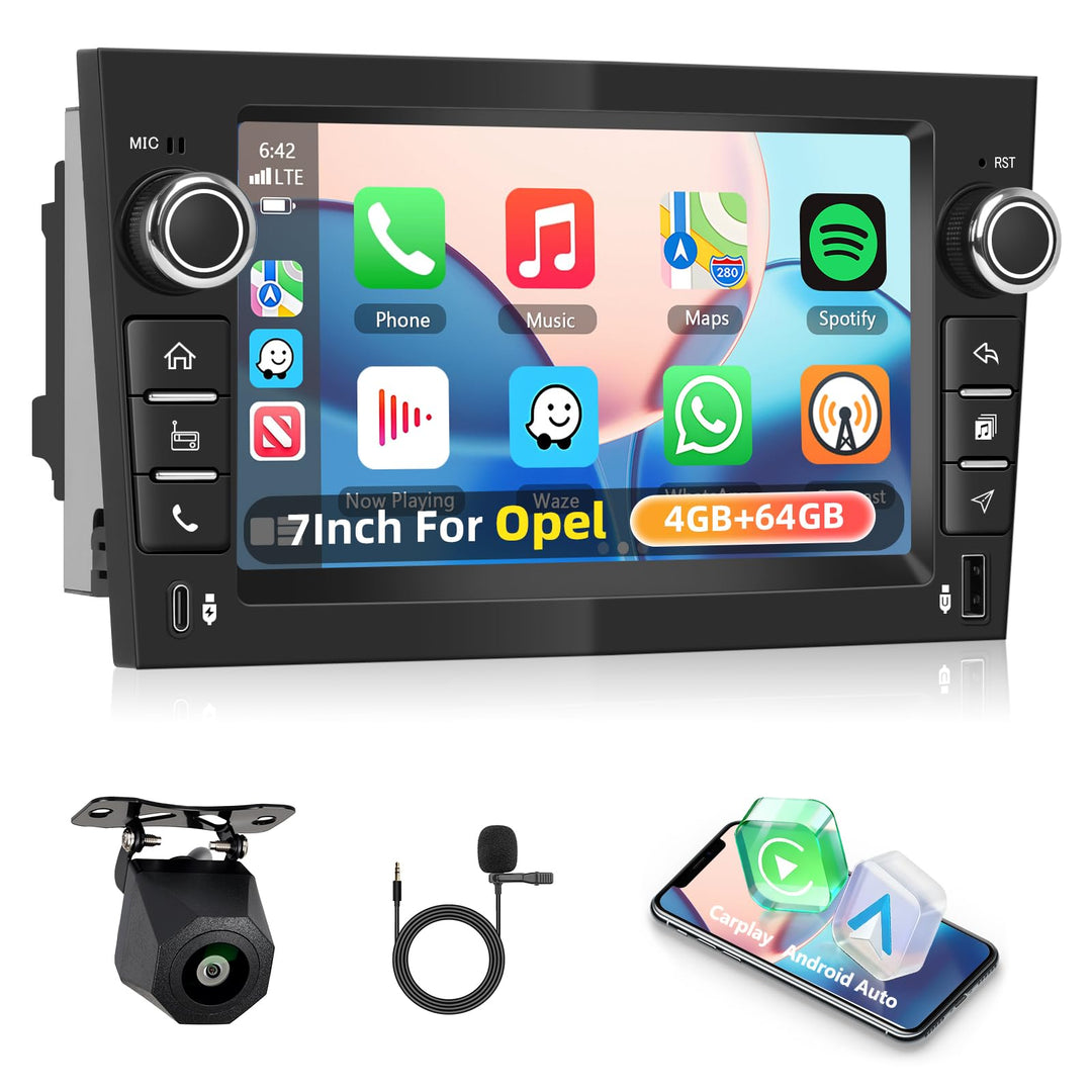 Carplay Autoradio für Opel Corsa Combo Astra Antara Signum 2000-2011, 4GB+64GB Car Stereo mit Androi